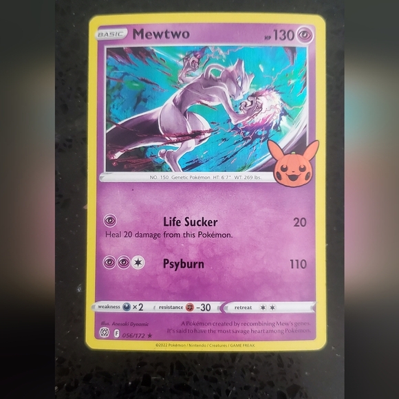 Mewtwo Holo Rare card number 056/172 from the 2022 Pokémon Booster - Picture 1 of 2